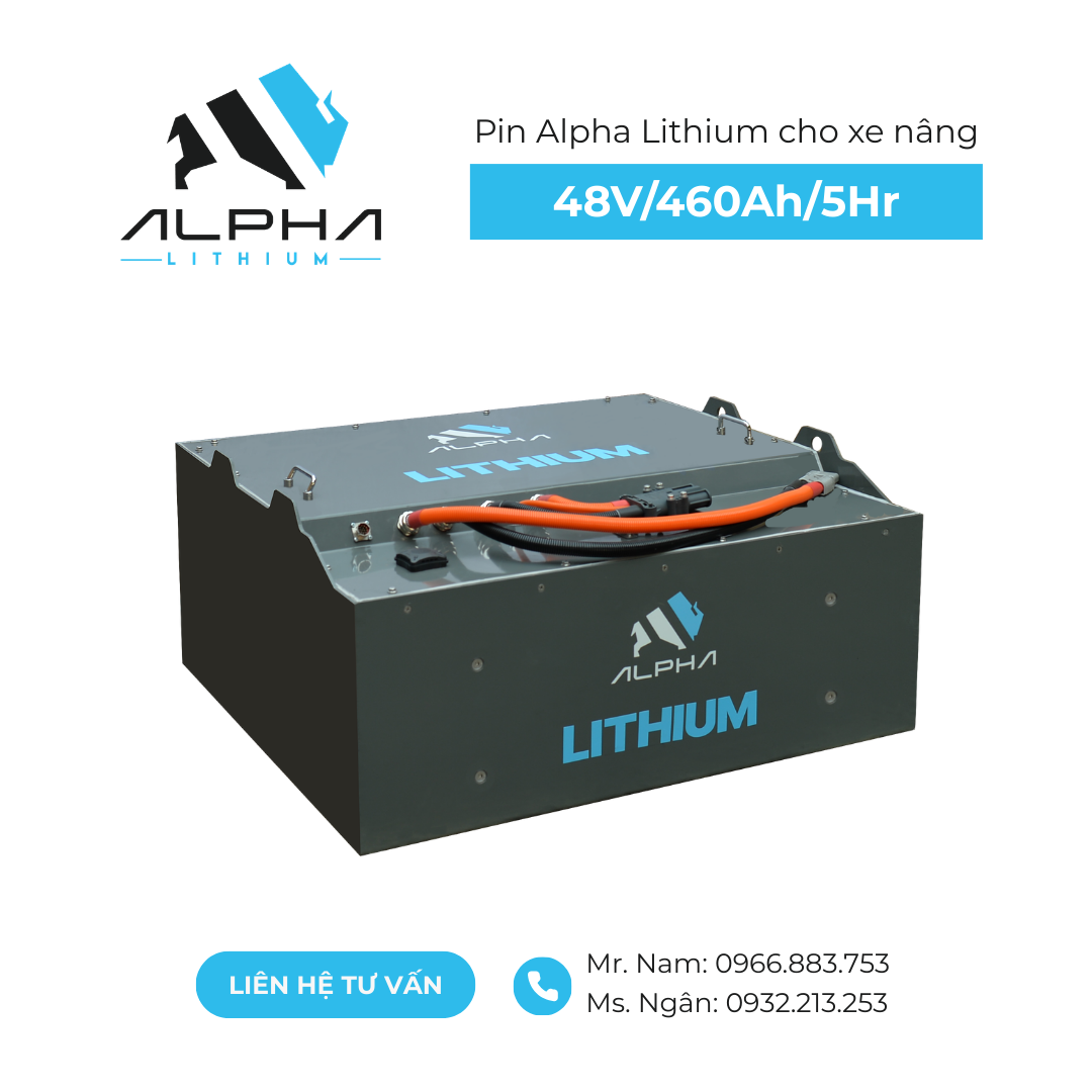 Pin Lithium xe nâng ALPHA 48V - 460Ah/5Hr