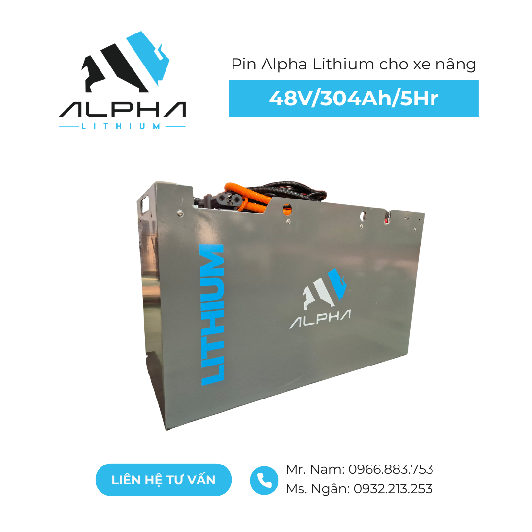 Pin Lithium xe nâng ALPHA 48V - 304Ah/5Hr